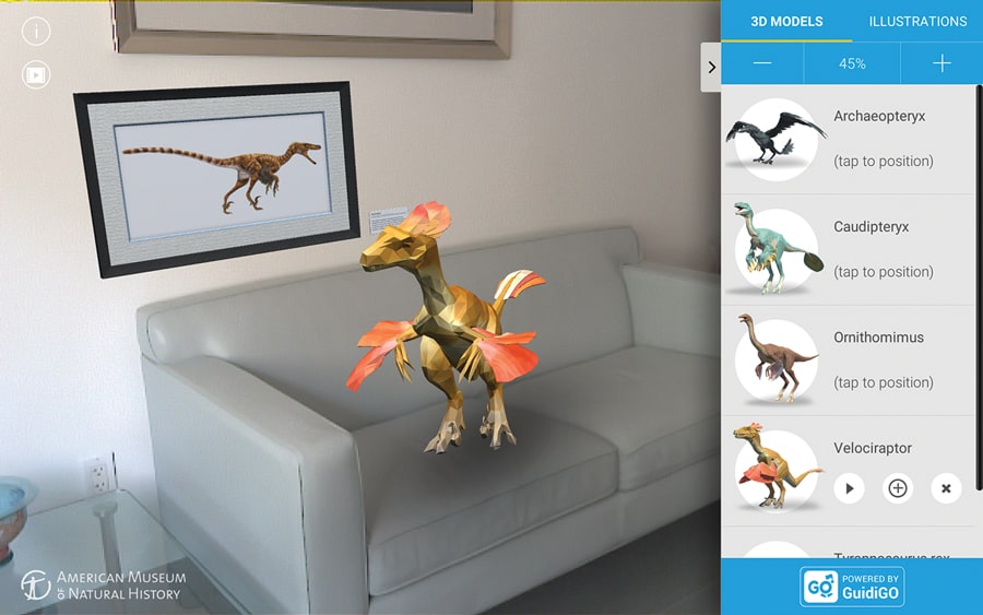 Tango AR apps Dino
