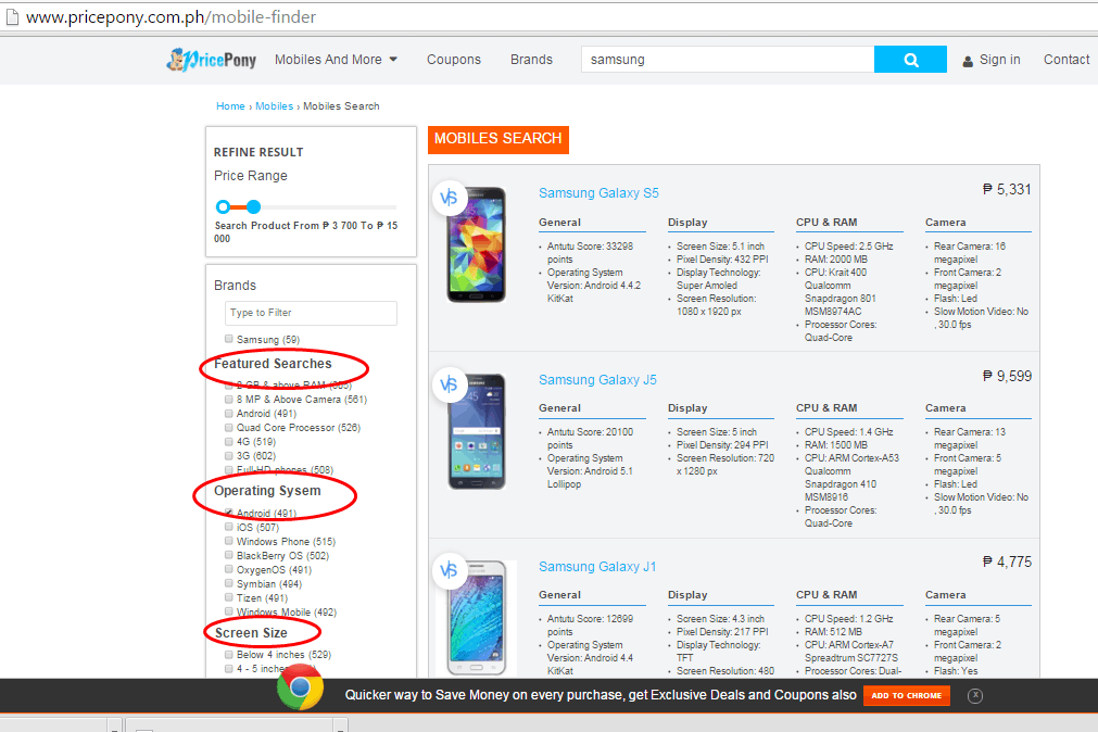 PRICEPONY MOBILE FINDER