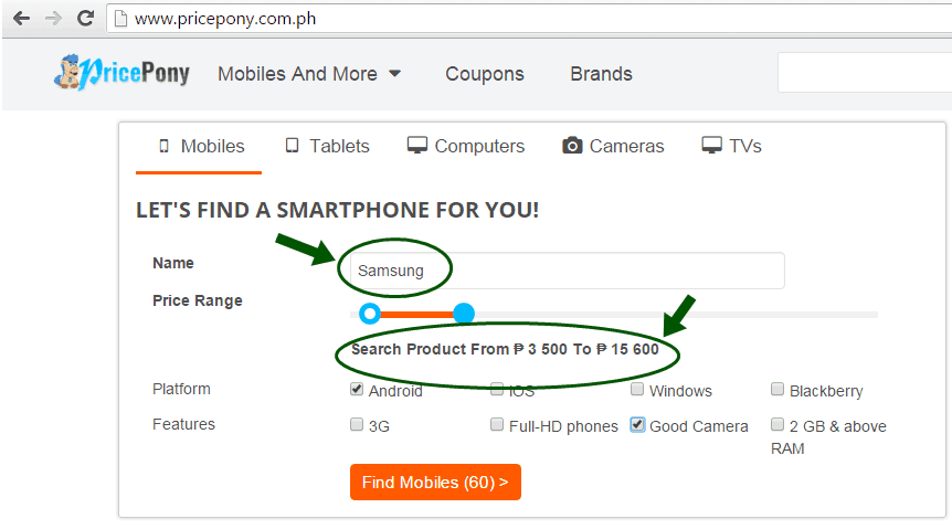 PRICEPONY MOBILE FINDER