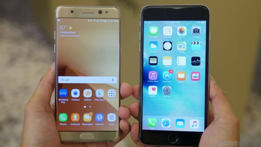 Apple iPhone 6s vs Galaxy Note 7