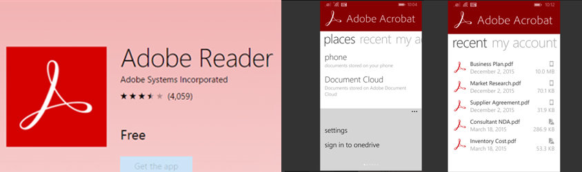 Window phone apps Adobe Reader