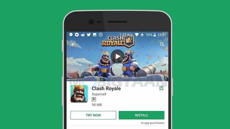 Google Play Instant allows users to play games without downloading them!