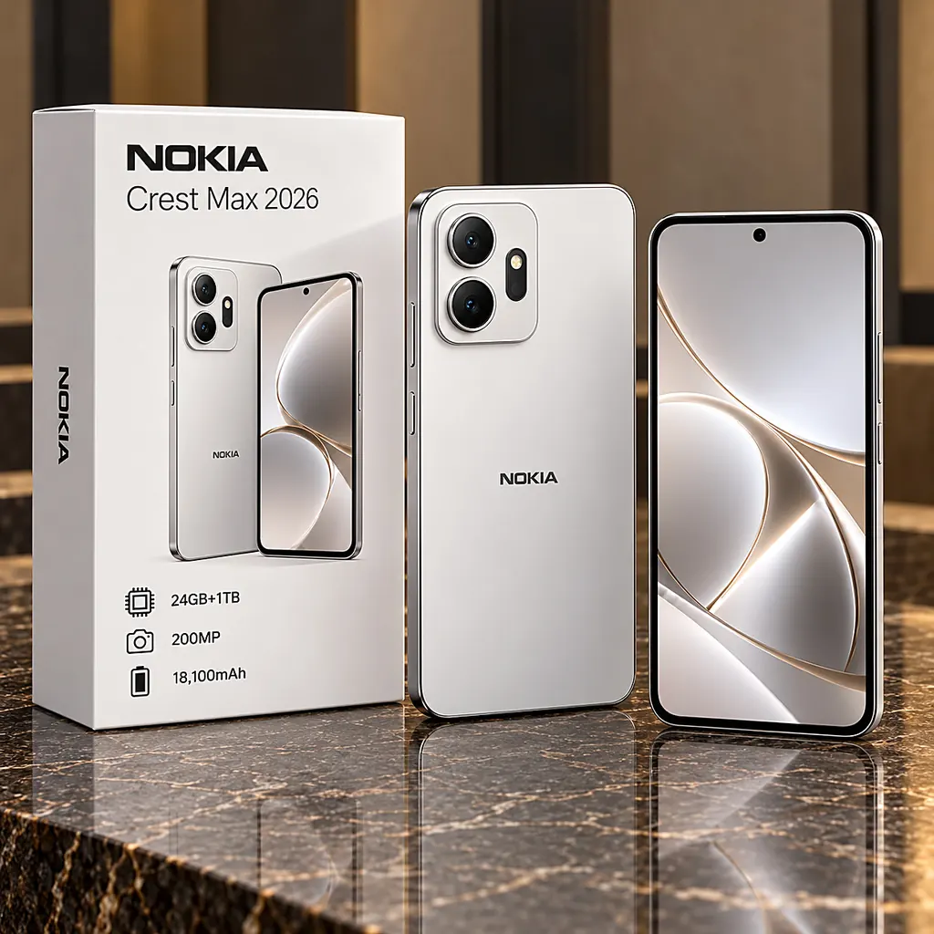 Nokia Crest Max 2026 Specs: 24GB RAM, 18100mAh Battery!