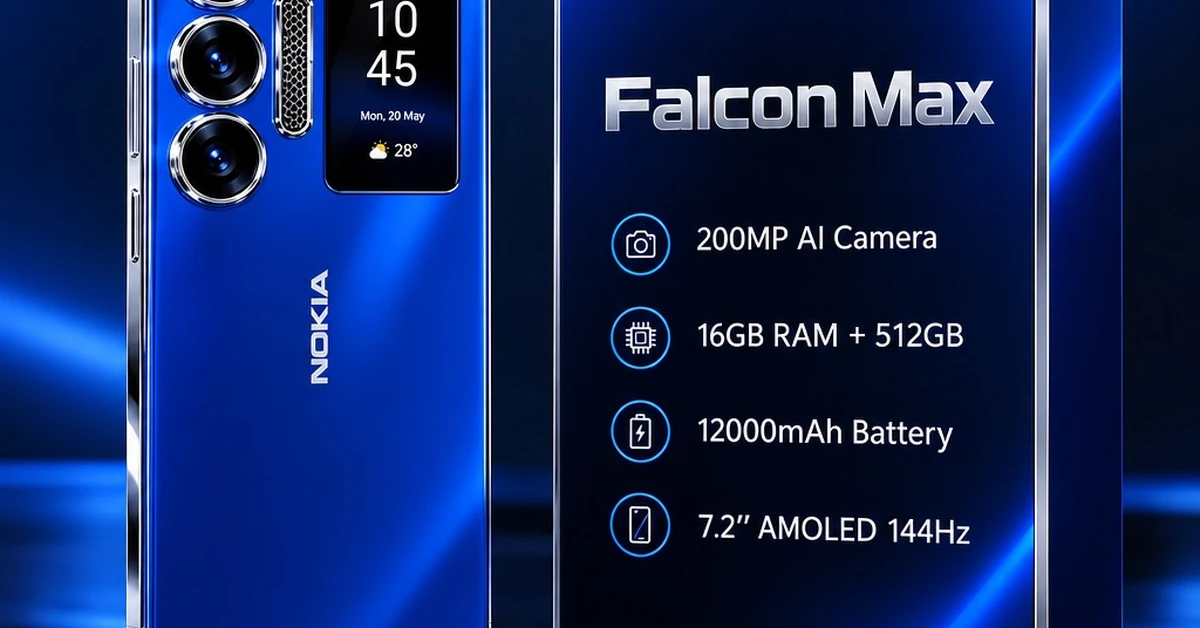 Nokia Falcon Max 2026 Specs: 200MP Camera, 16GB RAM, 12000mAh Battery!